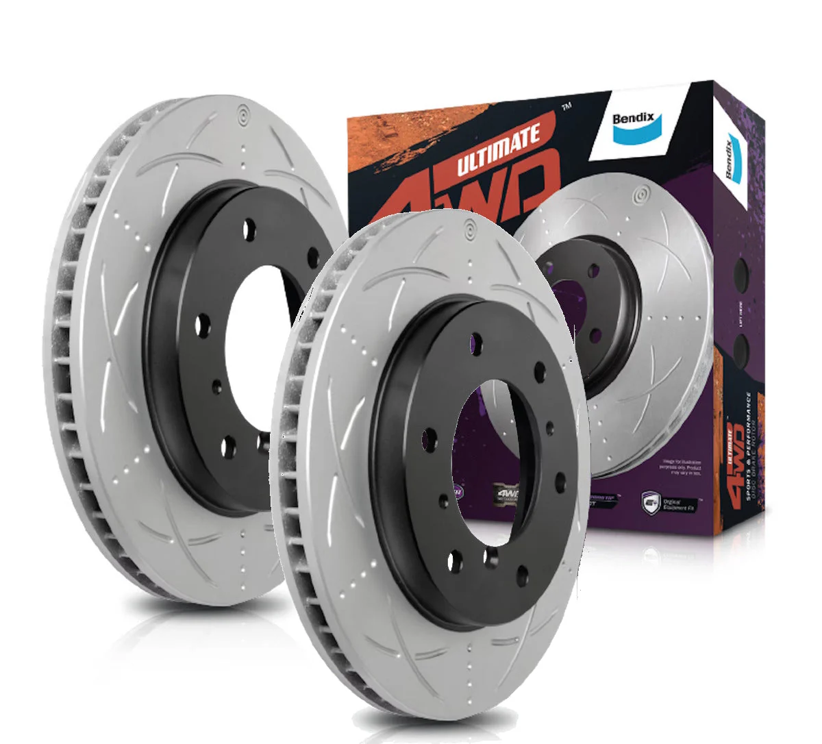 2x Bendix Front Slotted and Dimpled Brake Rotor for VW Amarok 2.0 3.0 2010~2022