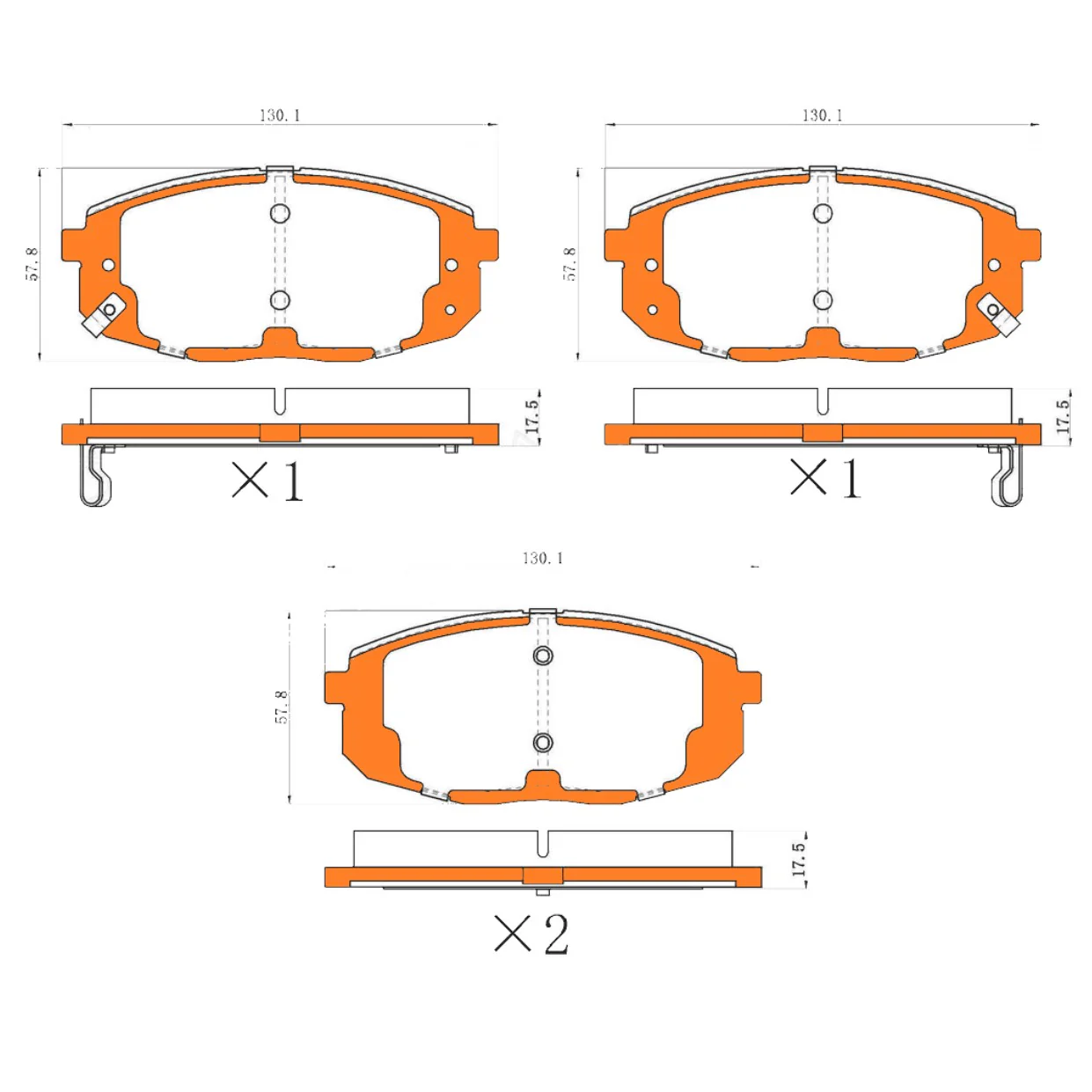 Front Disc Brake Pads Set for Hyundai i30 i30cw FD & for Kia Cerato LD TD DB1754 - Image 3