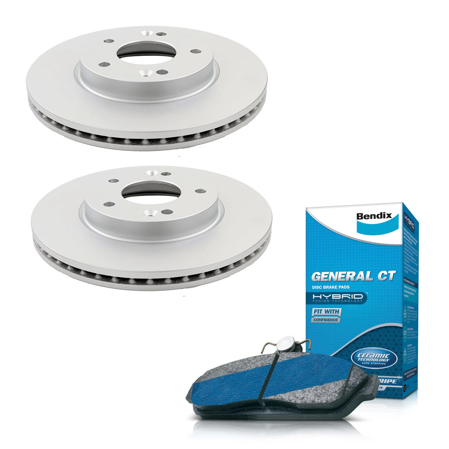 Front Bendix Brake Pads + Rotors for Hyundai i30 PD, Hyundai Kona OS, Kia Seltos, Kia Soul PS